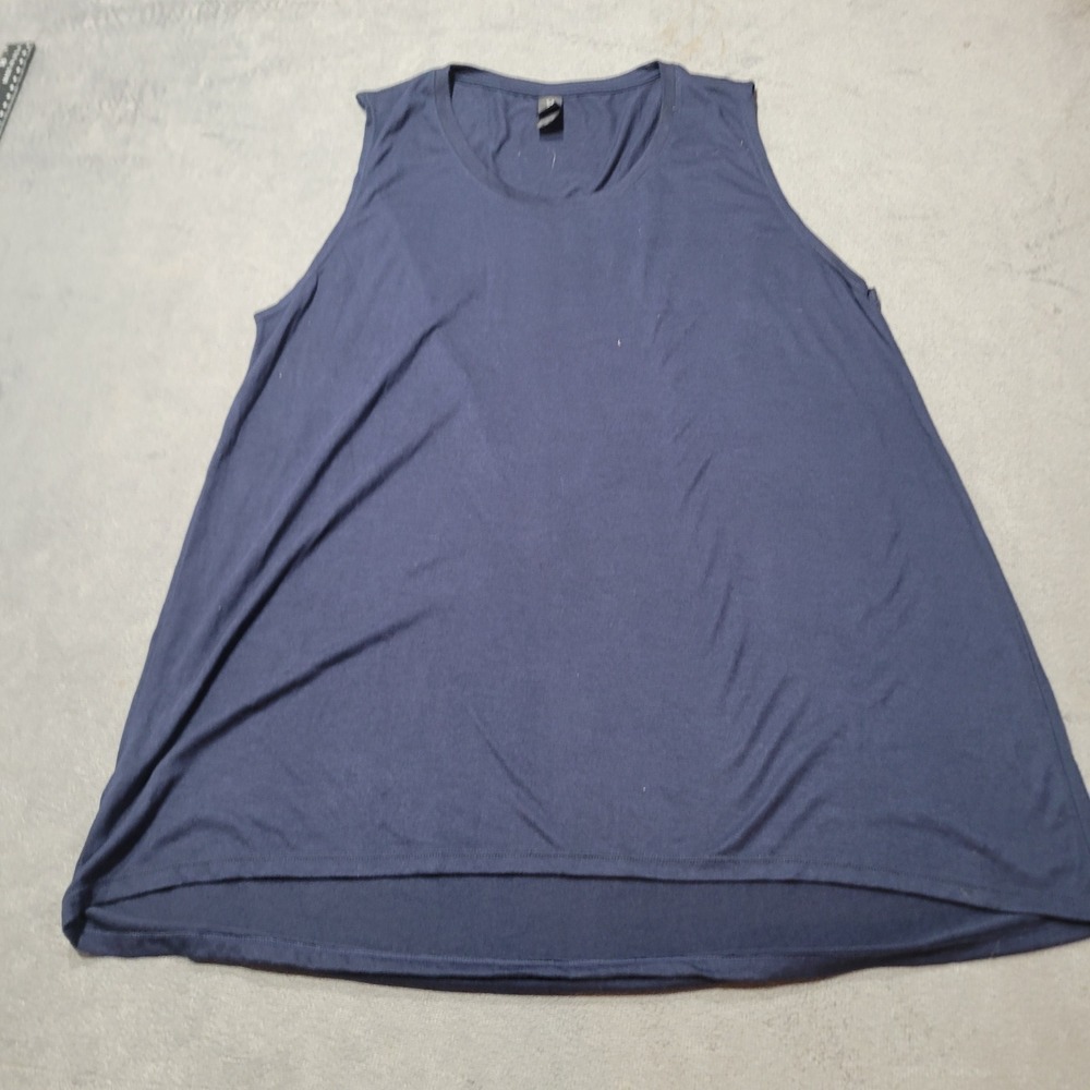 Anvil Tank Top Womens 2XL Navy Blue Freedom Sleeveless High-Low Relaxed Fit Flow